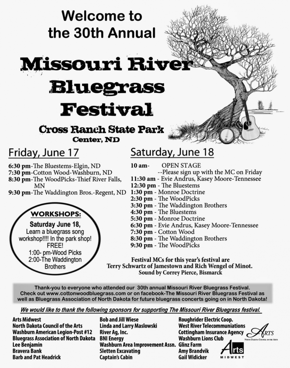 Missouri River Bluegrass Festival North Dakota Parks and Recreation